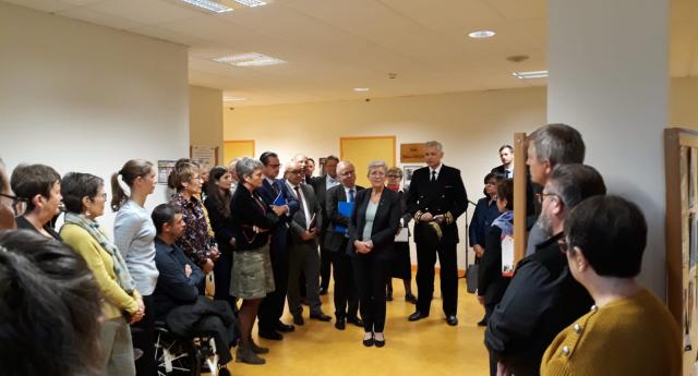 Geneviève Darrieussecq visite la mission Reconnaissance et Réparation à Caen 